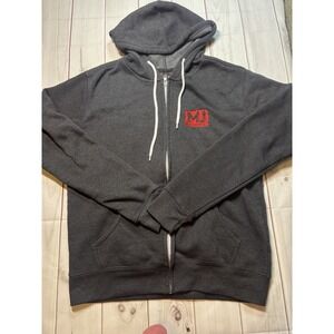MJ The Musical Broadway Merchandise Zip Up Hoodie Sweatshirt Grey Medium